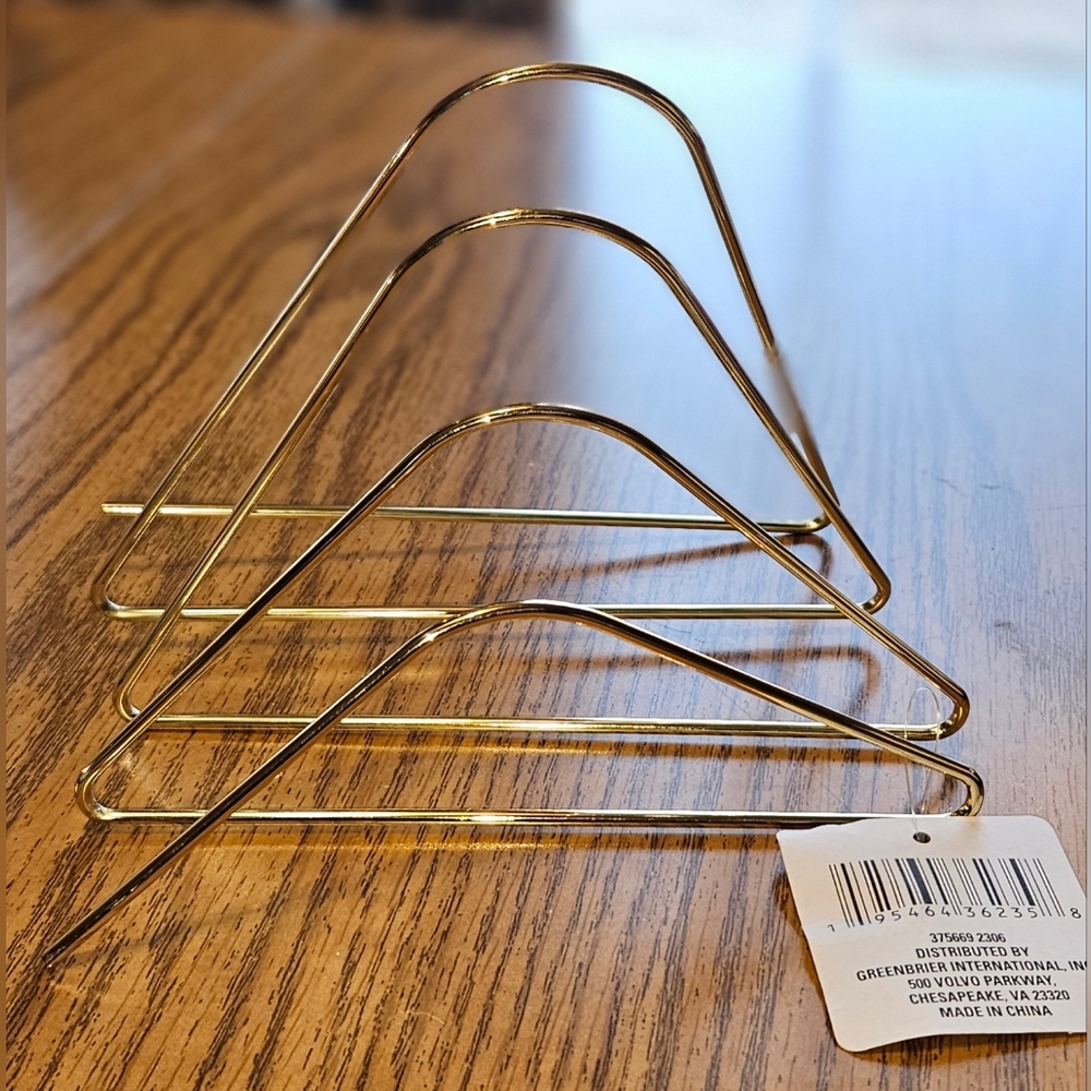 Gold Metal Wire Desktop Organizer NWT